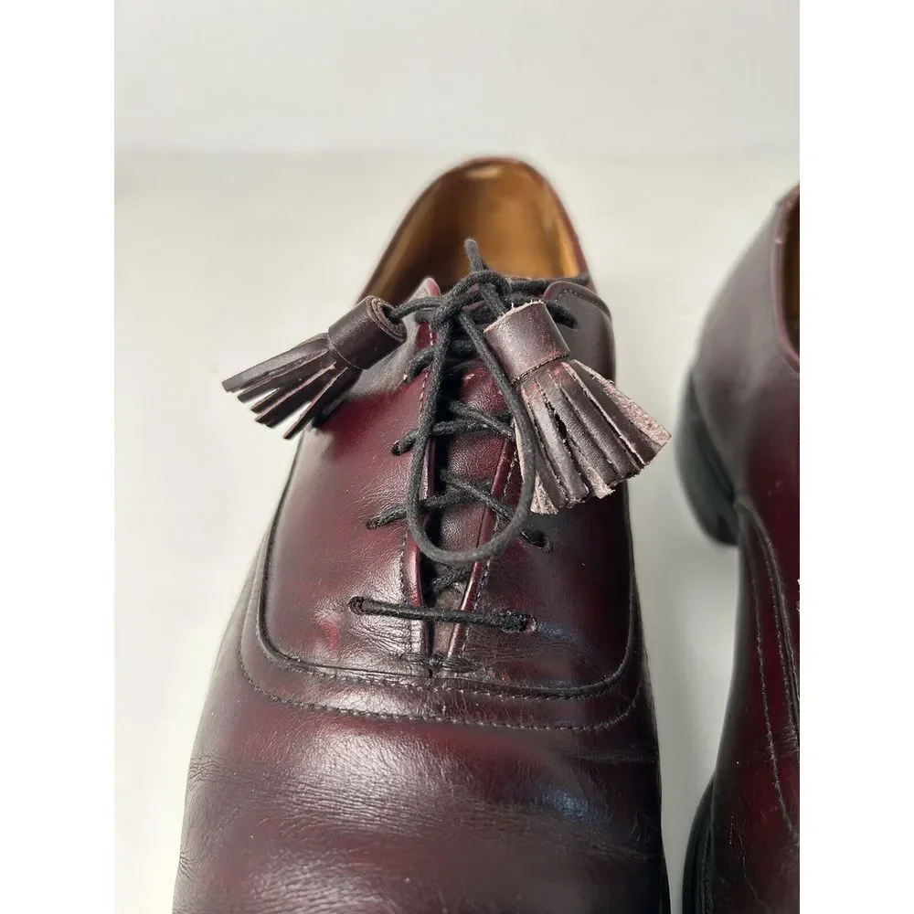 Allen Edmonds Hunter Burgundy Men's 8.5 E Leather‎ USA Oxfords Tassel Shoes